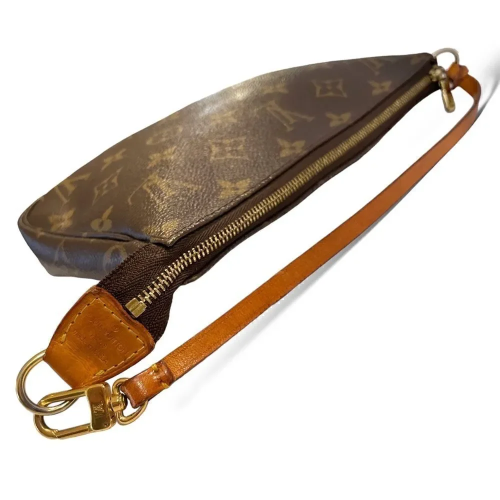 Vintage LOUIS VUITTON Classic Monogram Canvas & Cowhide Vachetta Leather Purse - Picture 12 of 14